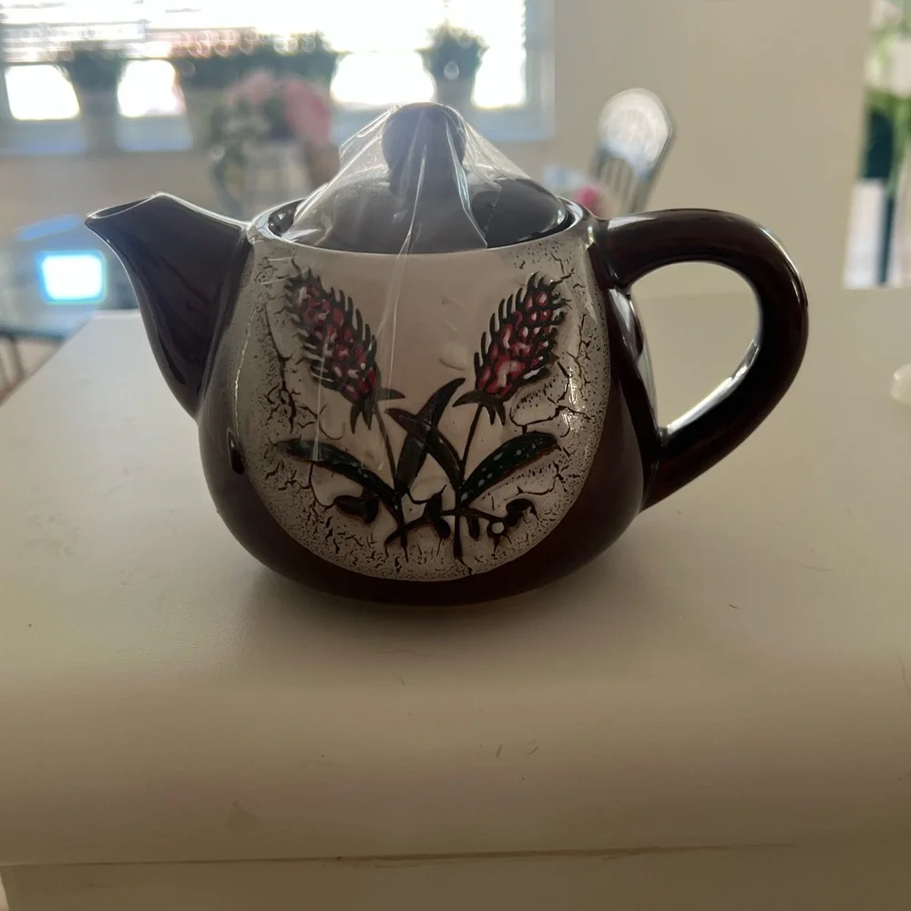 Vintage Floral Ceramic Teapot Single Serve